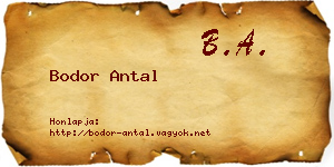 Bodor Antal névjegykártya
